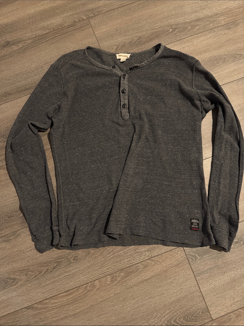 Diesel Men's Dark Charcoal Long-Sleeve Henley